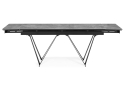 Керамический стол Марвин 160(220)х90х76 серый глянец / черный