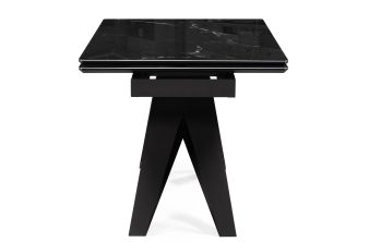 Стеклянный стол Анселм 100х76 обсидиан / черный