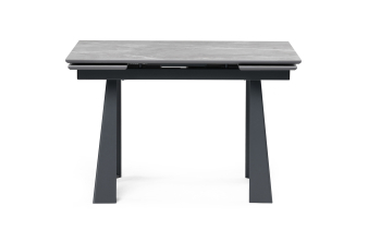 Керамический стол Ливи 140х80х78 серый мрамор / черный
