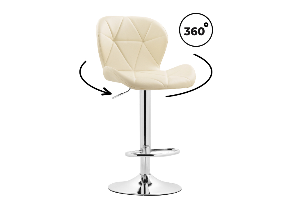 Барный стул Trio beige / chrome