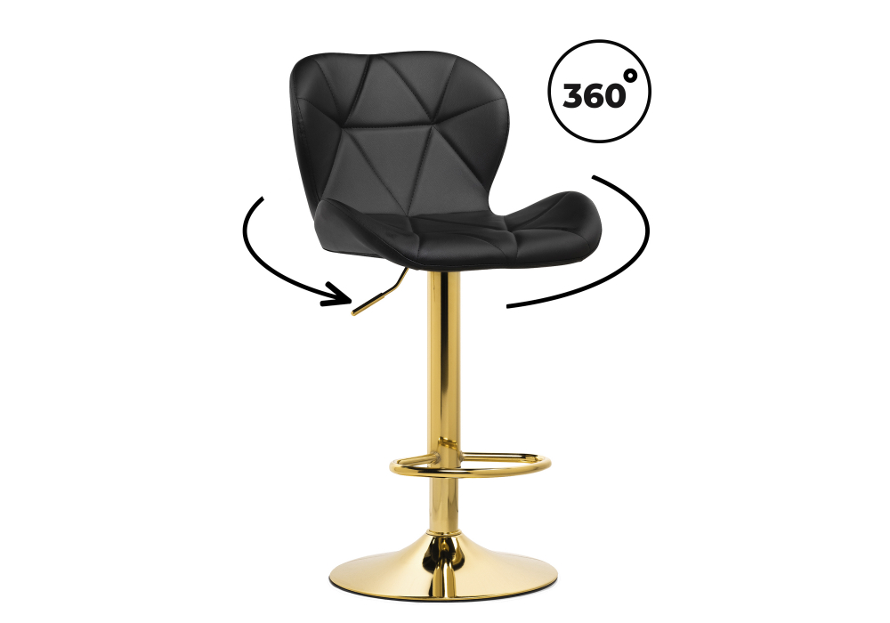 Барный стул Trio black / gold