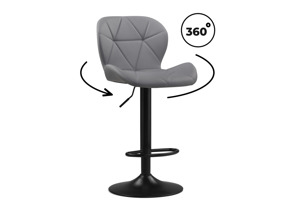 Барный стул Trio light gray / black