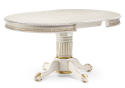 Деревянный стол Альфред 110(160)х110х80 слоновая кость с золотой патиной