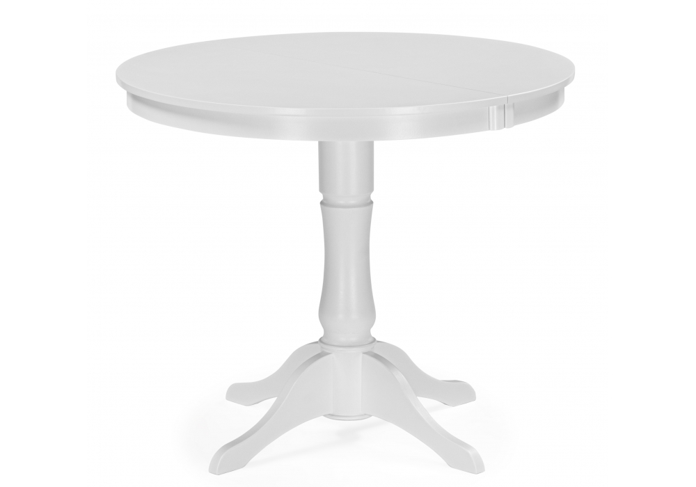 Деревянный стол Амадей 90(130)x90 белый матовый