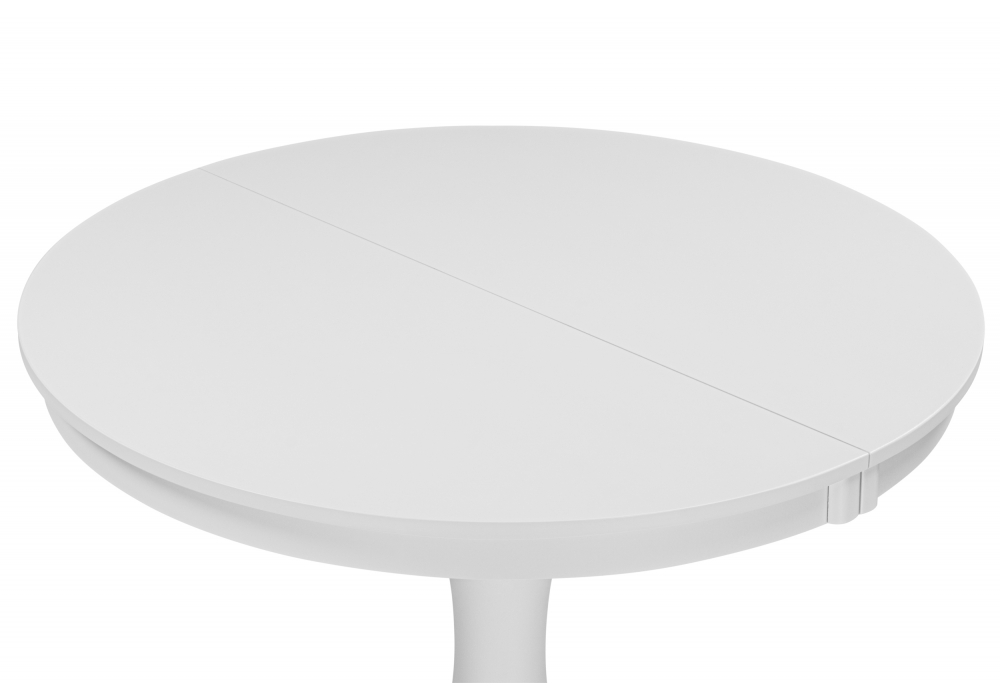 Деревянный стол Амадей 90(130)x90 белый матовый