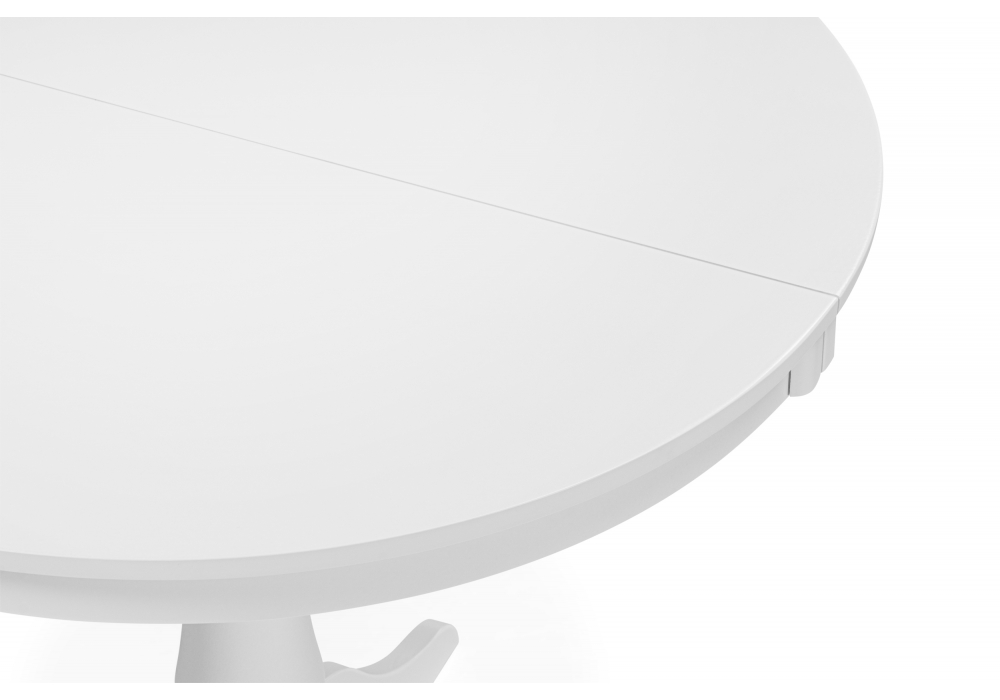 Деревянный стол Амадей 90(130)x90 белый матовый