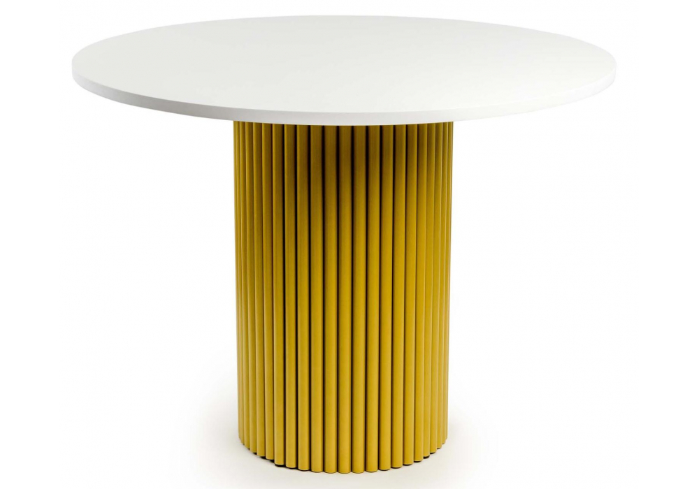 Деревянный стол Барел 90 белый / золото