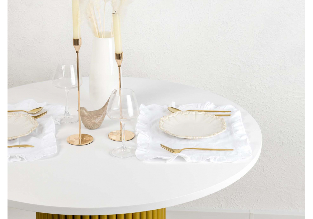 Деревянный стол Барел 90 белый / золото