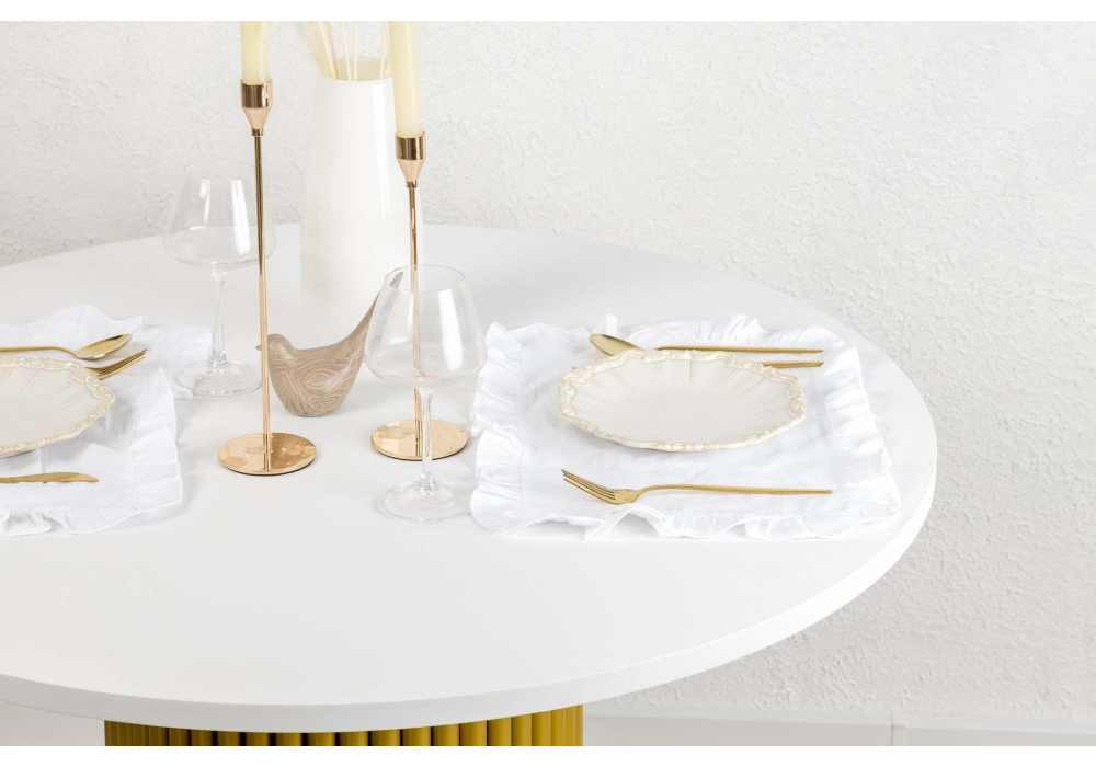 Деревянный стол Барел 89 белый / золото