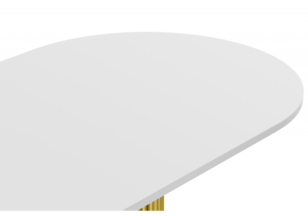 Деревянный стол Барон О 160 х 90 белая пленка шагрень / золотые ноги