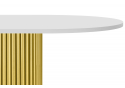 Деревянный стол Барон О 200 х 90 белая пленка шагрень / золотые ноги