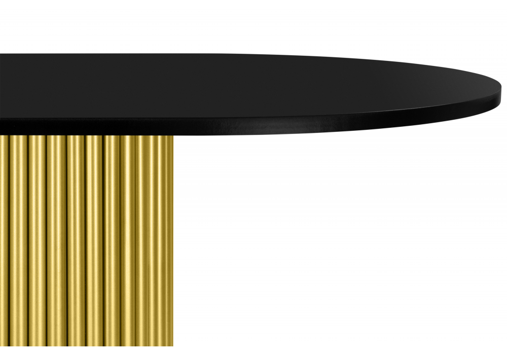 Деревянный стол Барон О 200 х 90 черная пленка шагрень / золотые ноги