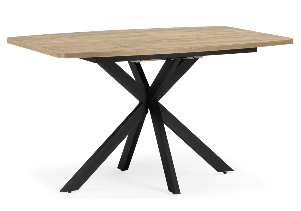 Деревянный стол Индиана 130(170)x80 дуб кунео / черный