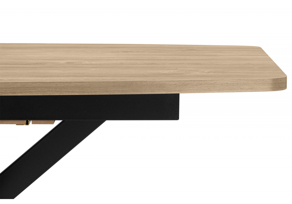 Деревянный стол Индиана 130(170)x80 дуб кунео / черный