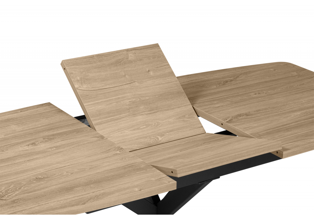 Деревянный стол Индиана 130(170)x80 дуб кунео / черный