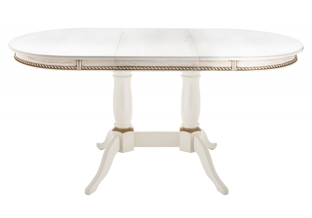 Деревянный стол Кантри 120 молочный / золотая патина