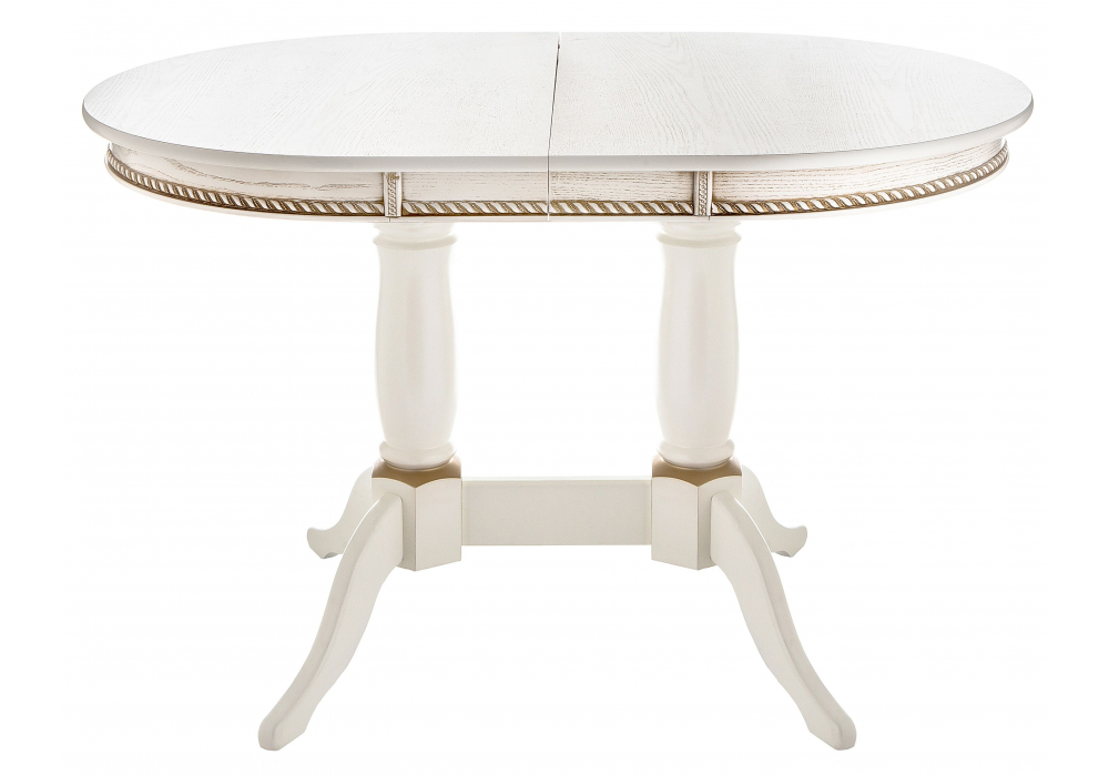 Деревянный стол Кантри 120 молочный / золотая патина