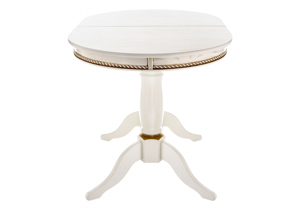 Деревянный стол Кантри 120 молочный / золотая патина