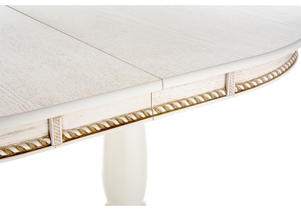 Деревянный стол Кантри 120 молочный / золотая патина