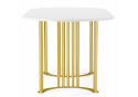 Деревянный стол Хьюго О 200 х 90 белая шагрень пленка / золотые ноги