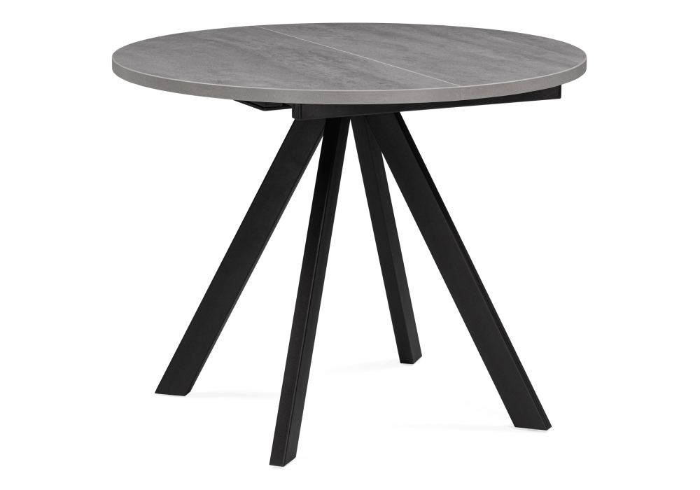 Деревянный стол Трейси 90(120)х90х76 бетон / черный