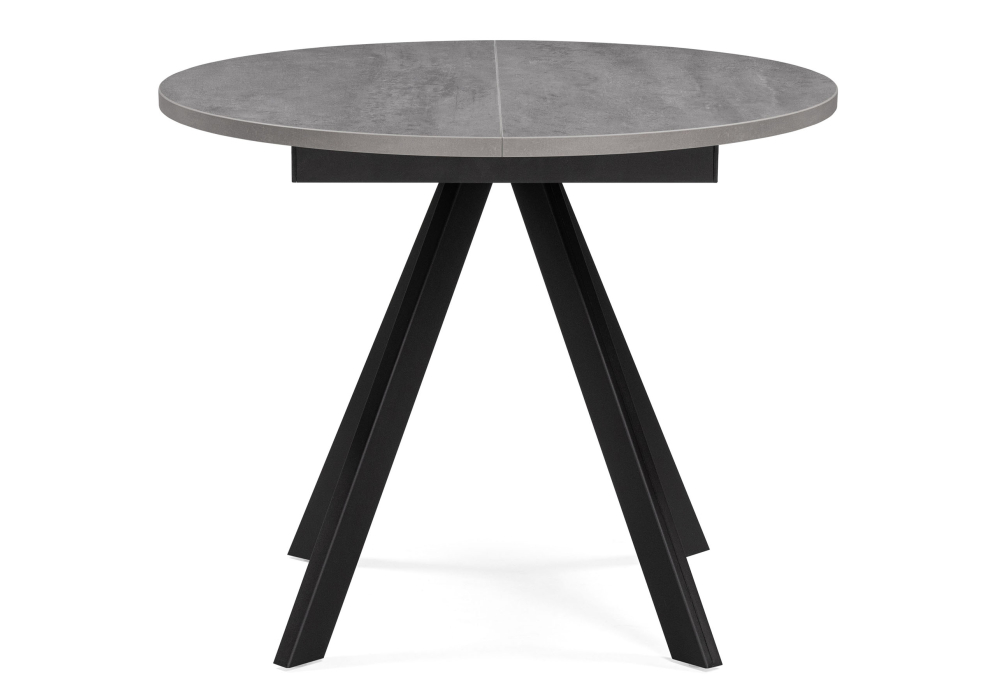 Деревянный стол Трейси 90(120)х90х76 бетон / черный
