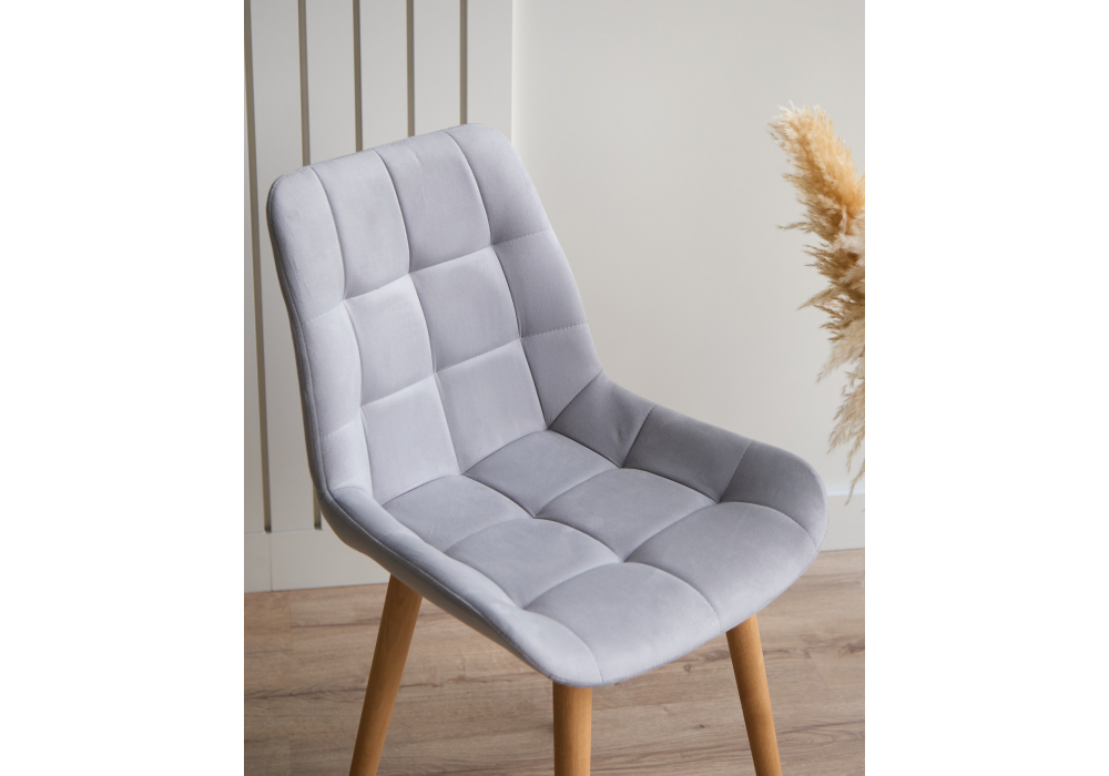 Деревянный стул Челси 360 светло-серый (zd 960) / светлое дерево