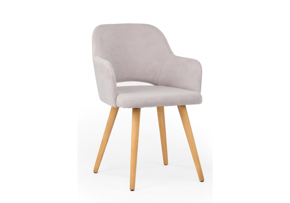 Деревянный стул Эолин 360  светло-серый (glory 36) / светлое дерево