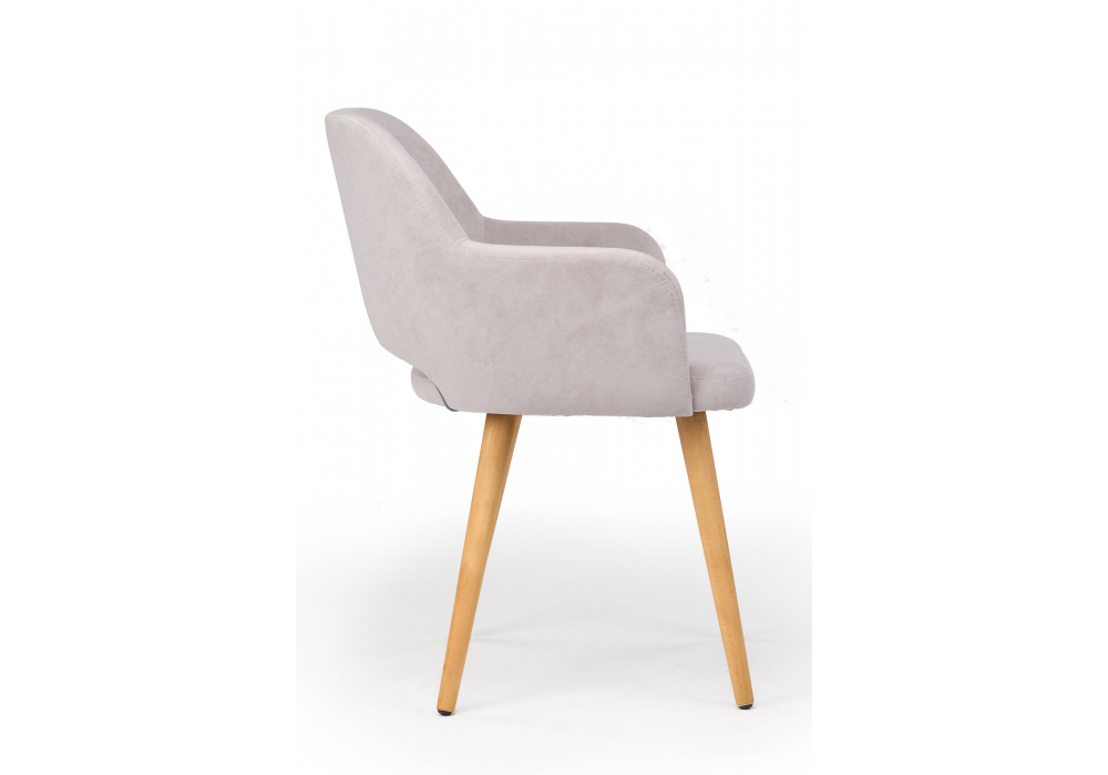 Деревянный стул Эолин 360  светло-серый (glory 36) / светлое дерево