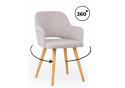 Деревянный стул Эолин 360  светло-серый (glory 36) / светлое дерево