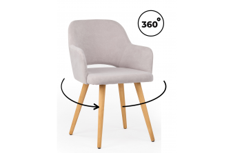 Деревянный стул Эолин 360  светло-серый (glory 36) / светлое дерево