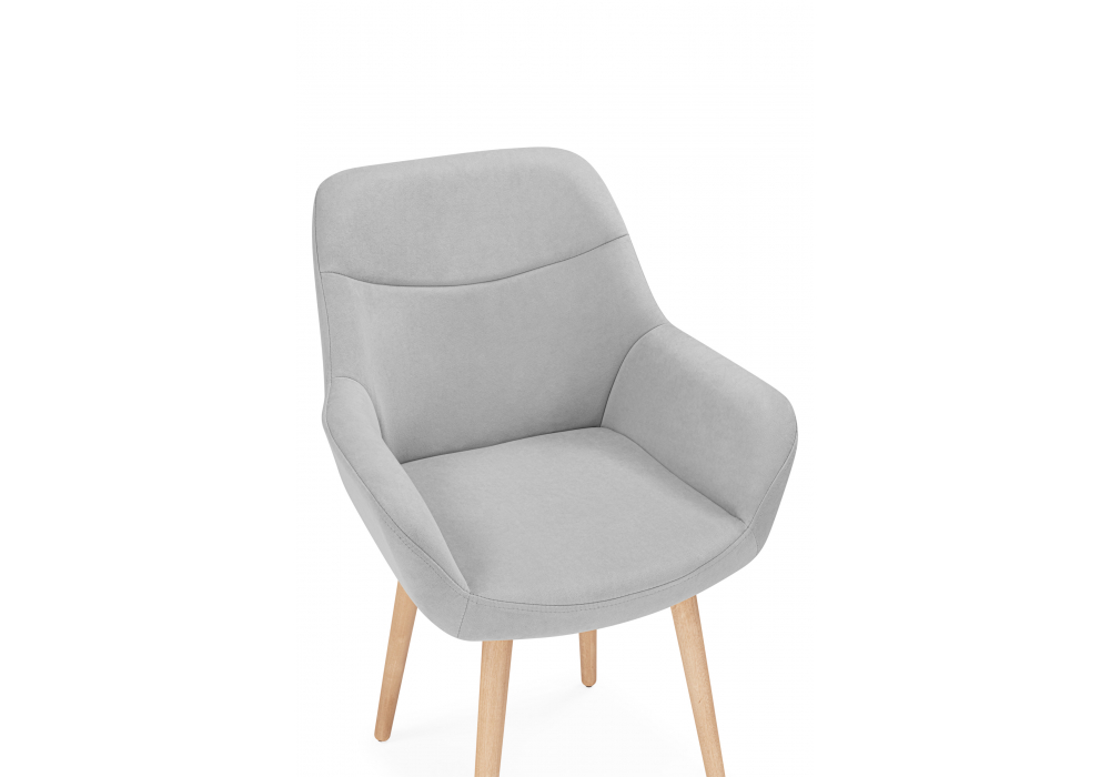 Деревянный стул Флюид светло-серый (zd 960) / светлое дерево