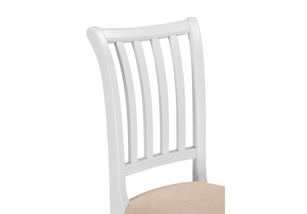 Деревянный стул Фрезино с проножкой бежевый велюр / белый