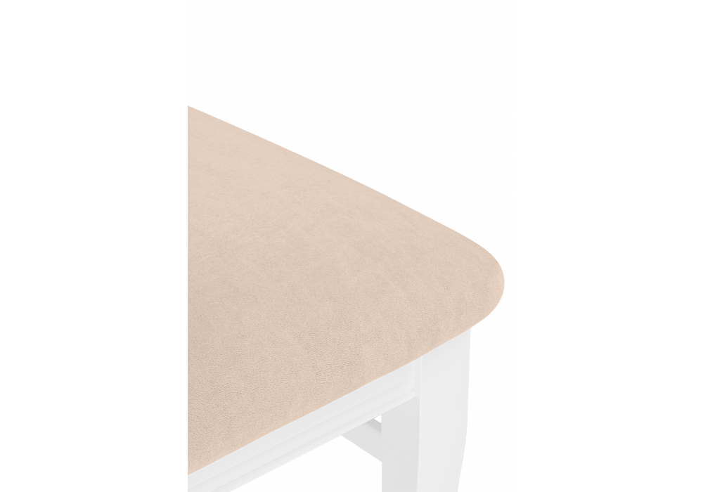 Деревянный стул Фрезино с проножкой бежевый велюр / белый