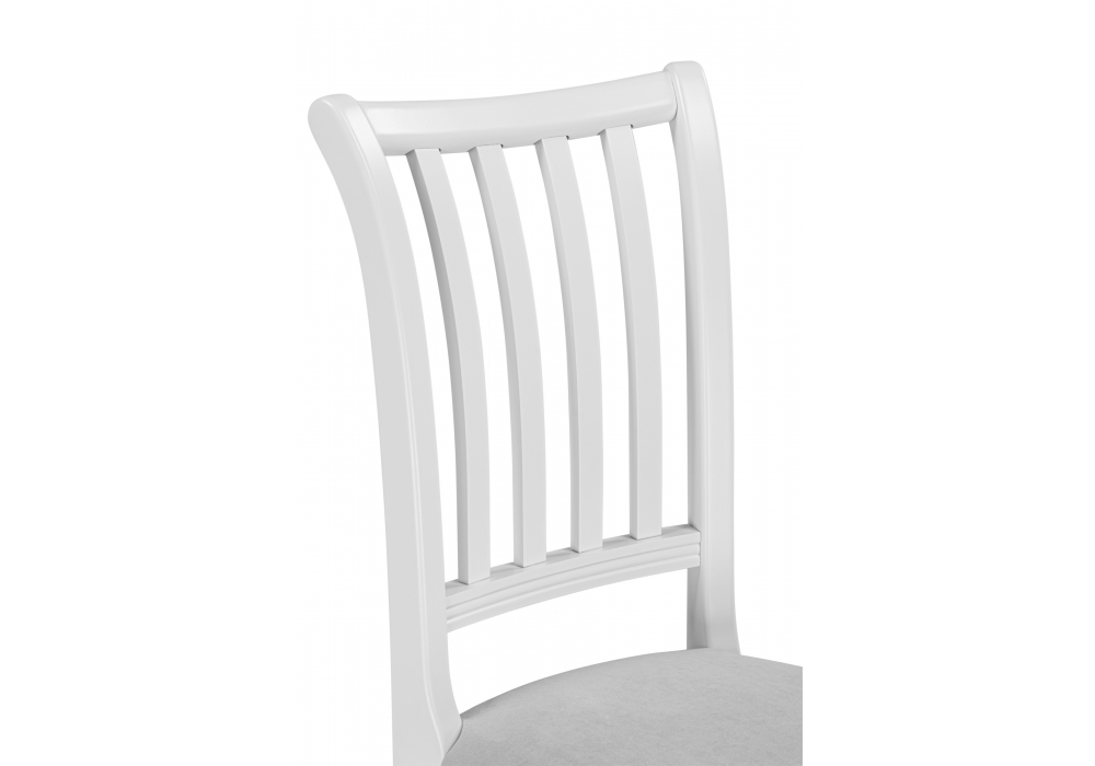 Деревянный стул Фрезино с проножкой серый велюр / белый