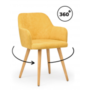 Деревянный стул Инфини 360 горчичный (ocean 016) / светлое дерево