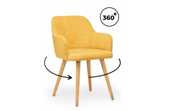 Деревянный стул Инфини 360 горчичный (ocean 016) / светлое дерево