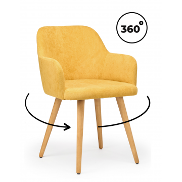 Деревянный стул Инфини 360 горчичный (ocean 016) / светлое дерево