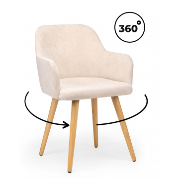 Деревянный стул Инфини 360 латте (ocean 003) / светлое дерево