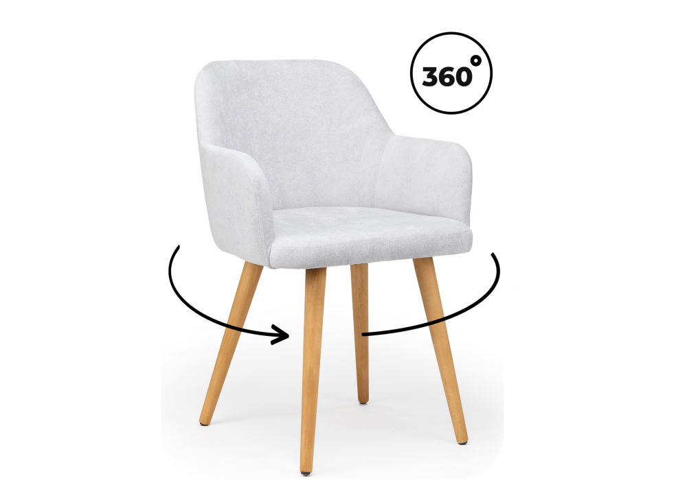 Деревянный стул Инфини 360 светло-серый (ocean 021) / светлое дерево