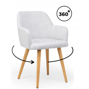 Деревянный стул Инфини 360 светло-серый (ocean 021) / светлое дерево