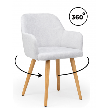 Деревянный стул Инфини 360 светло-серый (ocean 021) / светлое дерево