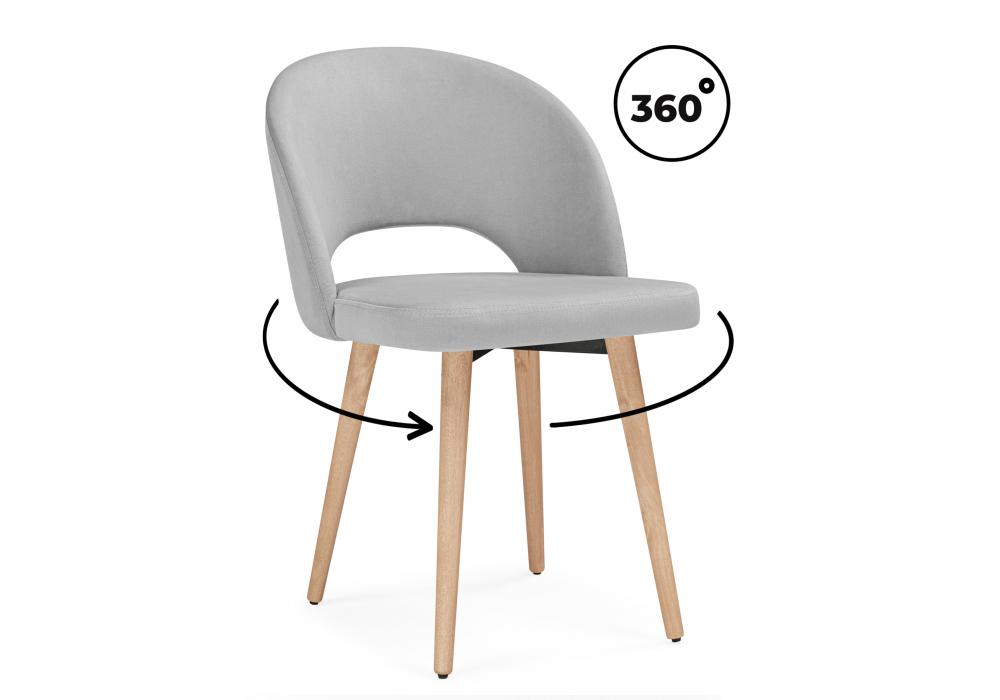 Деревянный стул Курбис 360 светло-серый (zd 960) / светлое дерево