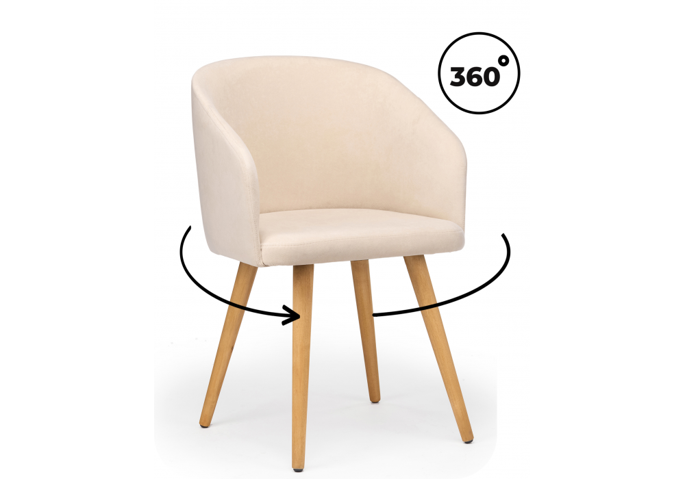 Деревянный стул Монер 360 бежевый (glory 03) / светлое дерево