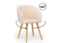 Деревянный стул Монер 360 бежевый (glory 03) / светлое дерево