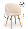 Деревянный стул Монер 360 бежевый (glory 03) / светлое дерево