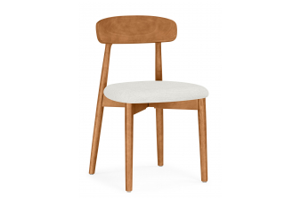 Деревянный стул Okava 1 бежевая рогожка / орех