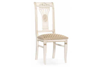 Деревянный стул Roy золото патина тк. К02 бежевая / слоновая кость