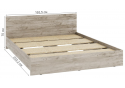 Двуспальная кровать Адайн КР-160 160х200 дуб крафт серый / дуб крафт серый