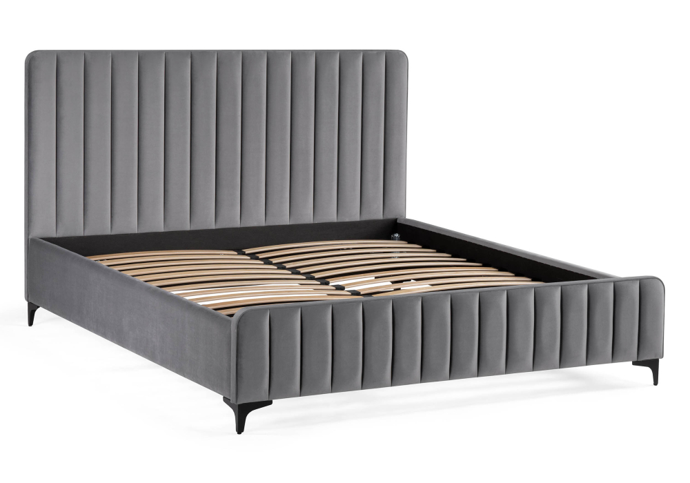 Двуспальная кровать Амелия 160х200 темно-серая